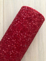 Lux Red Chunky Glitter Fabric Sheet - Soft Felt Backing