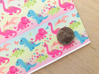 Printed Pebbled Faux Leather Dinosaurs