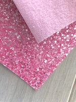 Lux Pink Chunky Glitter Fabric Sheet