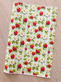 Printed Pebbled Faux Leather Strawberries