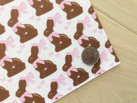 Printed Pebbled Faux Leather Chocolate Covered Bunny