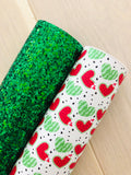 Printed Pebbled Faux Leather Watermelon Design