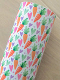 Custom Printed Smooth Faux Leather Plaid Carrots