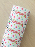 Printed Pebbled Faux Leather Christmas Snowman