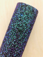 Purple and Black Chunky Glitter Fabric - Light Pink Felt Backing