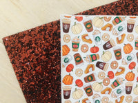 Printed Pebbled Faux Leather Fall Food