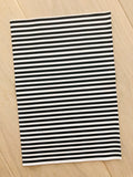Printed Pebbled Faux Leather Black and White Strip
