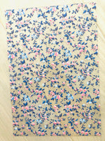 Printed Jelly Sheet Blue and Pink Flowers - 0.3mm