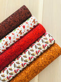 Solid Red Chunky Glitter Fabric - Felt Backing