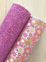 Pink Lavender Chunky Glitter Fabric - Felt Backing