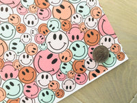 Printed Pebbled Leather Smiley Face