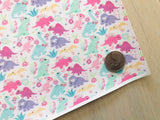 Printed Glittering Faux Leather Dinosaurs- Soft Felt Backing