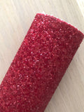 Red Chunky Glitter Fabric Sheet