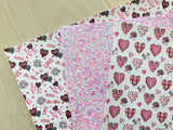 Printed Smooth Faux Leather Vintage Heart Design