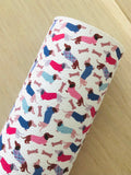 Printed Pebbled Faux Leather Dogs