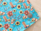 Custom Printed Smooth Leather Highland Cow Design