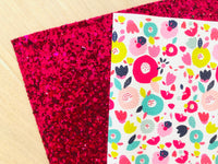 Printed Pebbled Faux Leather Flowers