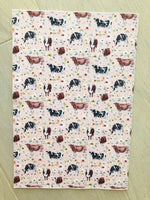 Printed Pebbled Faux Leather Cow and Floral