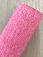 Pebbled Faux Leather Pink- Cotton Fleece Backing