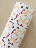 Printed Pebbled Faux Leather Dogs