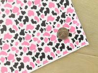 Printed Pebbled Faux Leather Cow Print