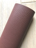 Solid Color Faux Leather Brown