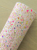 Mixed White Chunky Glitter Fabric