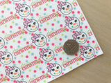 Printed Pebbled Faux Leather Christmas Snowman