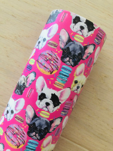 Custom Printed Smooth Leather French Bulldogs