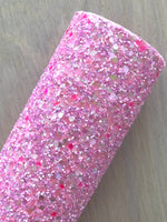 Lux Pink Chunky Glitter Fabric Sheet