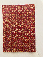 Printed Cross Textured Faux Leather Red and Gold Dots