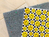 Printed Pebbled Leather Smiley Face