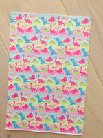 Printed Pebbled Faux Leather Dinosaurs