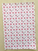 Printed Smooth Faux Leather Vintage Heart Design