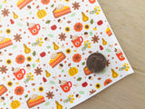 Printed Pebbled Faux Leather Pumpkin Pie