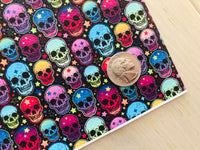 Printed Pebbled Faux Leather Skulls