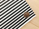 Printed Pebbled Faux Leather Black and White Strip