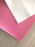 Pebbled Faux Leather Pink- Cotton Fleece Backing