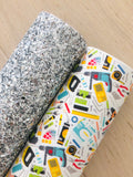 Solid Silver Chunky Glitter Fabric - Twill Backing