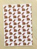 Printed Pebbled Faux Leather Chocolate Covered Bunny