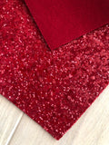 Lux Red Chunky Glitter Fabric Sheet - Soft Felt Backing