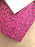 Iridescent Pink Chunky Glitter Fabric - Felt Backing