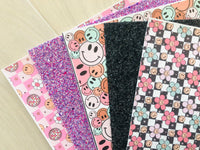 Mixed Purple and Pink Chunky Glitter Fabric Sheet - Nylon Backing