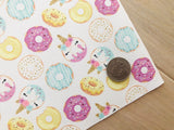 Printed Pebbled Faux Leather Unicorn Donuts