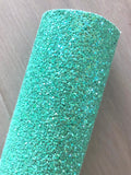 Iridescent Green Chunky Glitter Fabric - White Canvas Backing