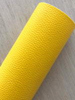 Textured Solid Yellow Faux Leather