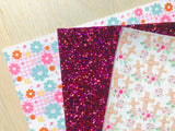 Lux Purple and Red Chunky Glitter Fabric Sheet