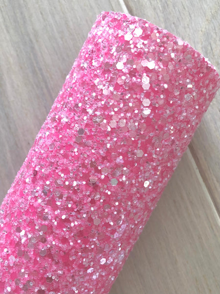 Lux Pink Chunky Glitter Fabric Sheet