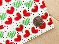 Printed Pebbled Faux Leather Watermelon Design