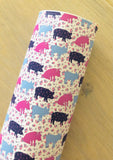 Custom Printed Smooth Leather Piggies with Floral Background